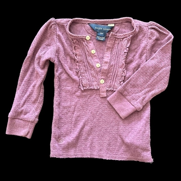 Ralph Lauren Infant Girls Long Sleeve Shirt Size 12M - Picture 1 of 5